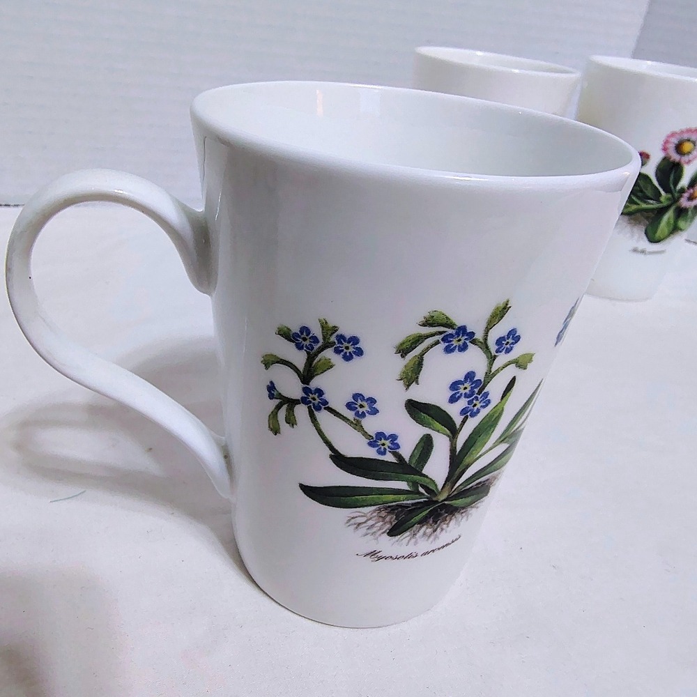 Royal Victorian Staffordshire England Botanical Flower Mugs Fine Bone China - Picture 8 of 13